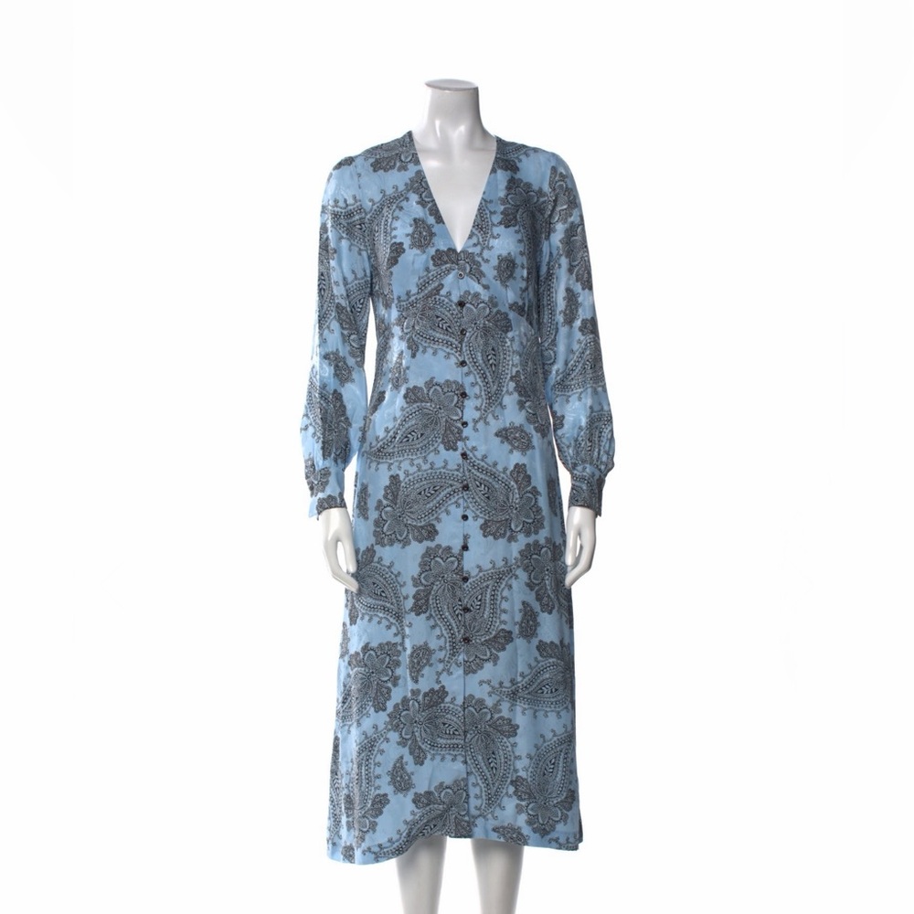 Sandro Paris Blue Silk Long Dress medium